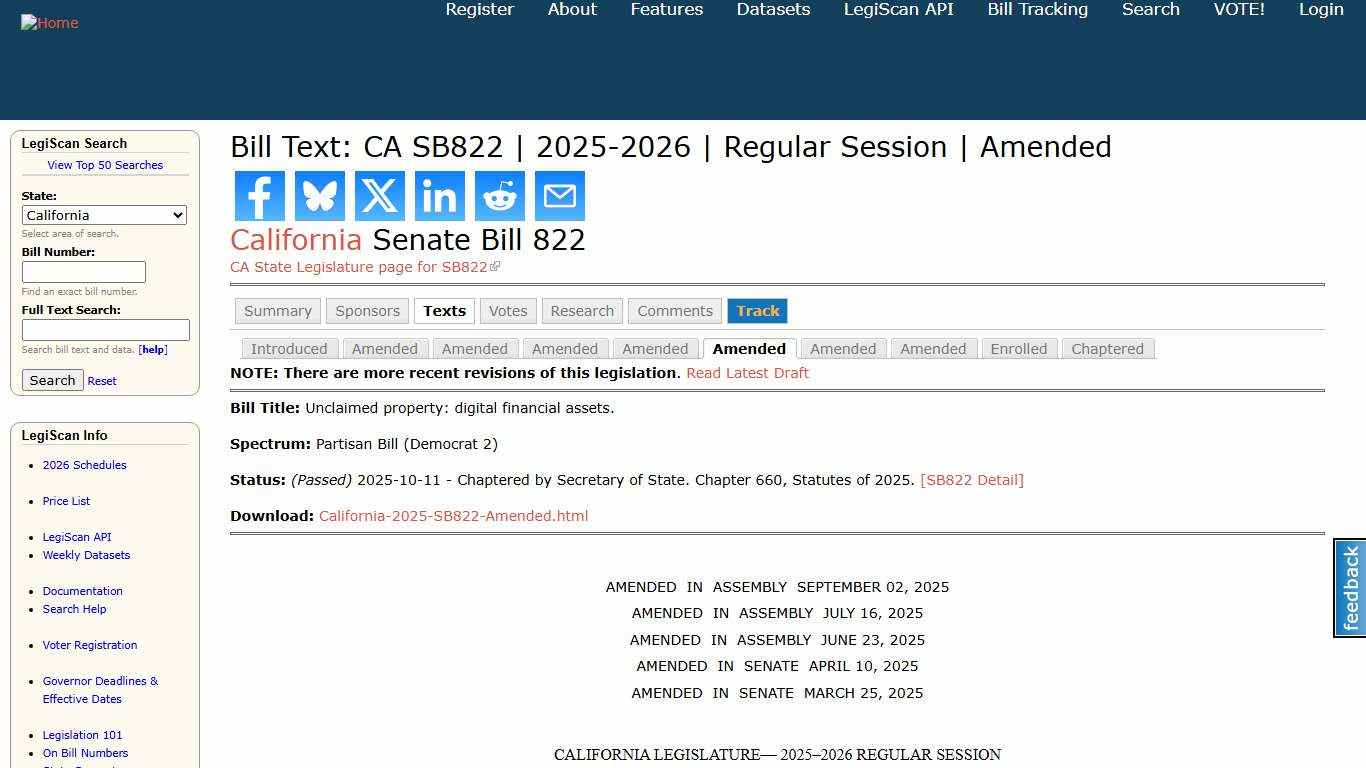 Bill Text: CA SB822 2025-2026 Regular Session Amended LegiScan