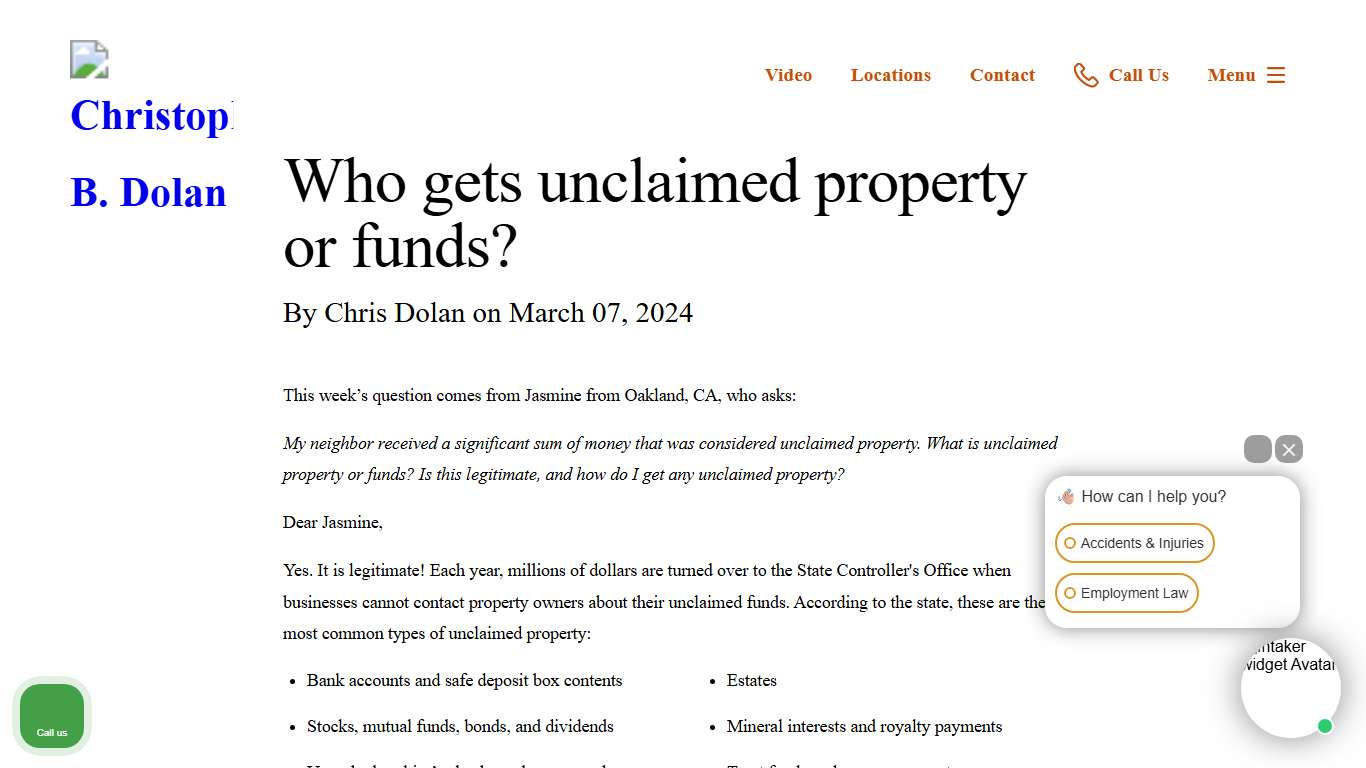 Who gets unclaimed property or funds?