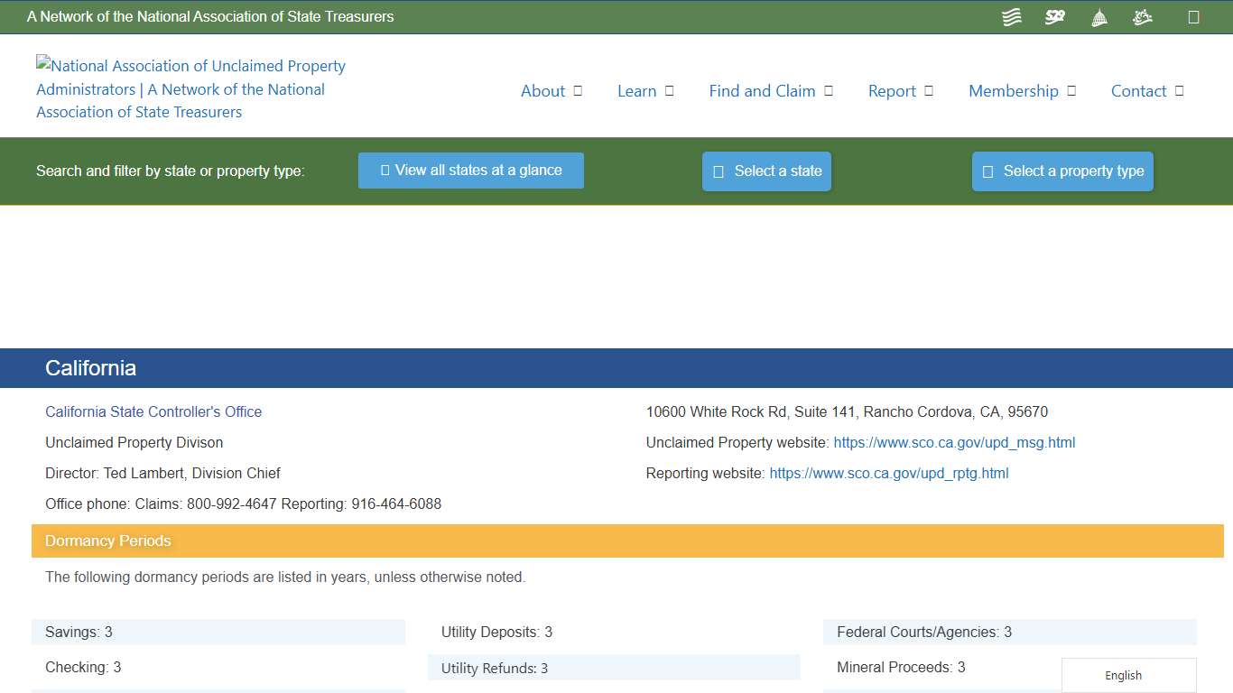 California – National Association of Unclaimed Property Administrators (NAUPA)